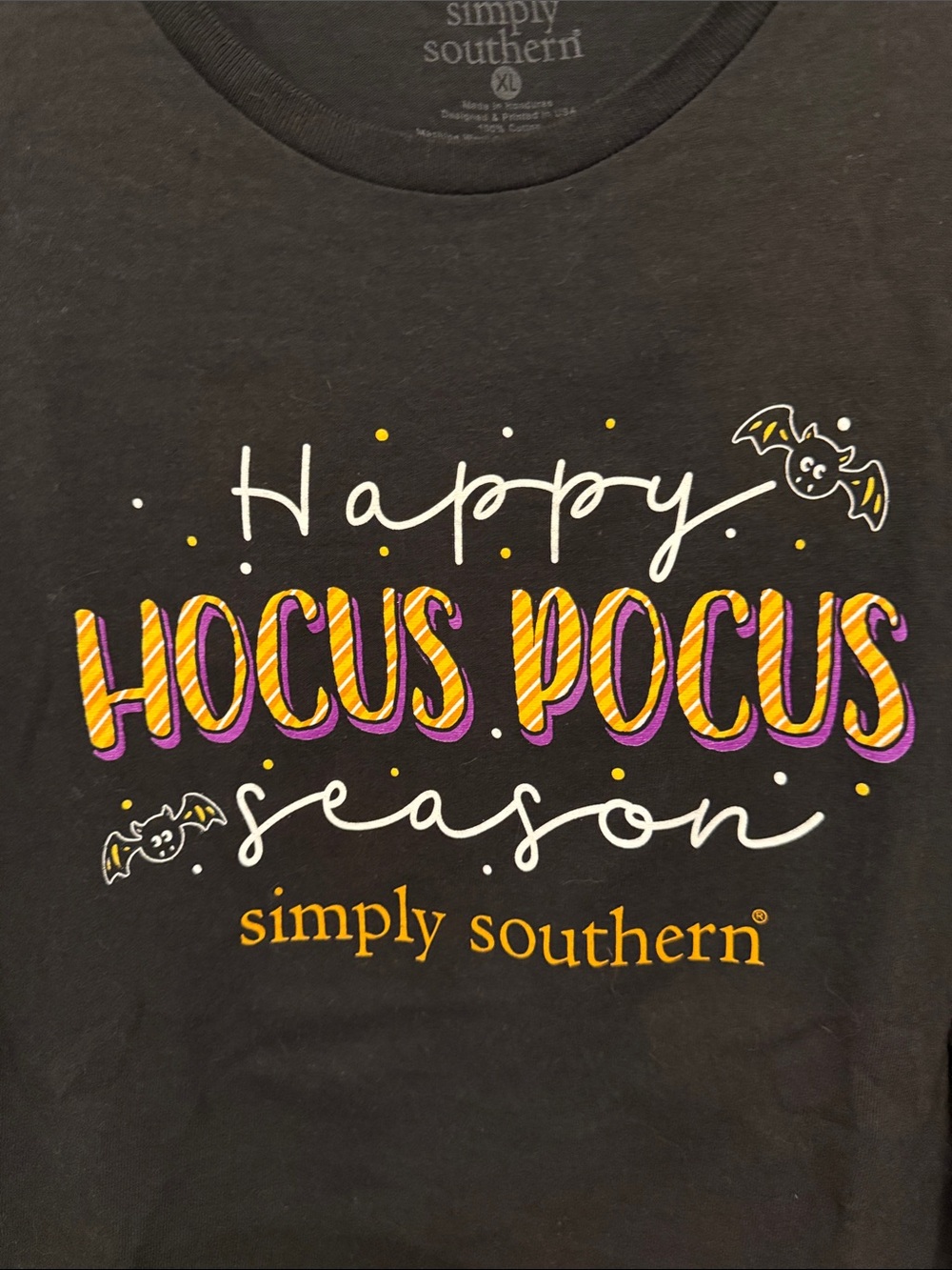 Simply Southern Womenโs ' Black "Happy Hocus Pocus Season" Long Sleeve Tee - Picture 3 of 6
